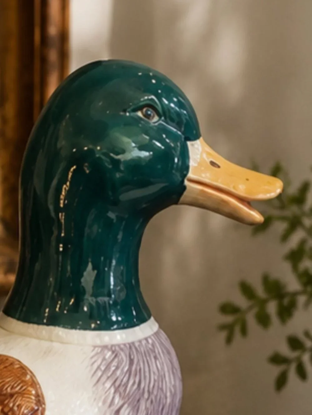 Vintage Hand Painted Mallard Duck Pitcher Jug